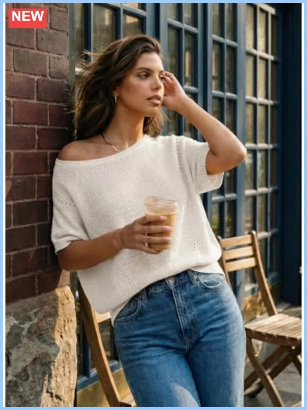 Lightweight Short Sleeve V-Neck Pullover Sweater Women Ribbed Knit